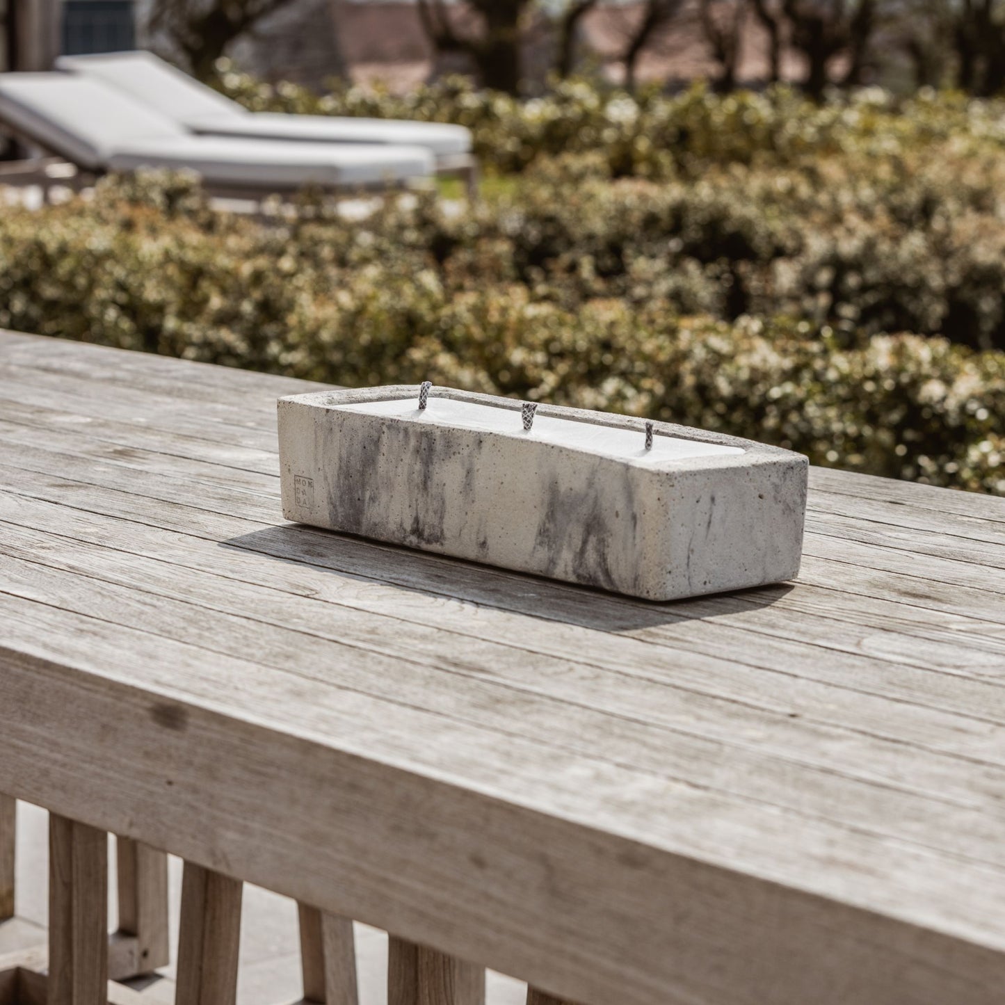 Bougie d'extérieur urbaine rectangle - gris