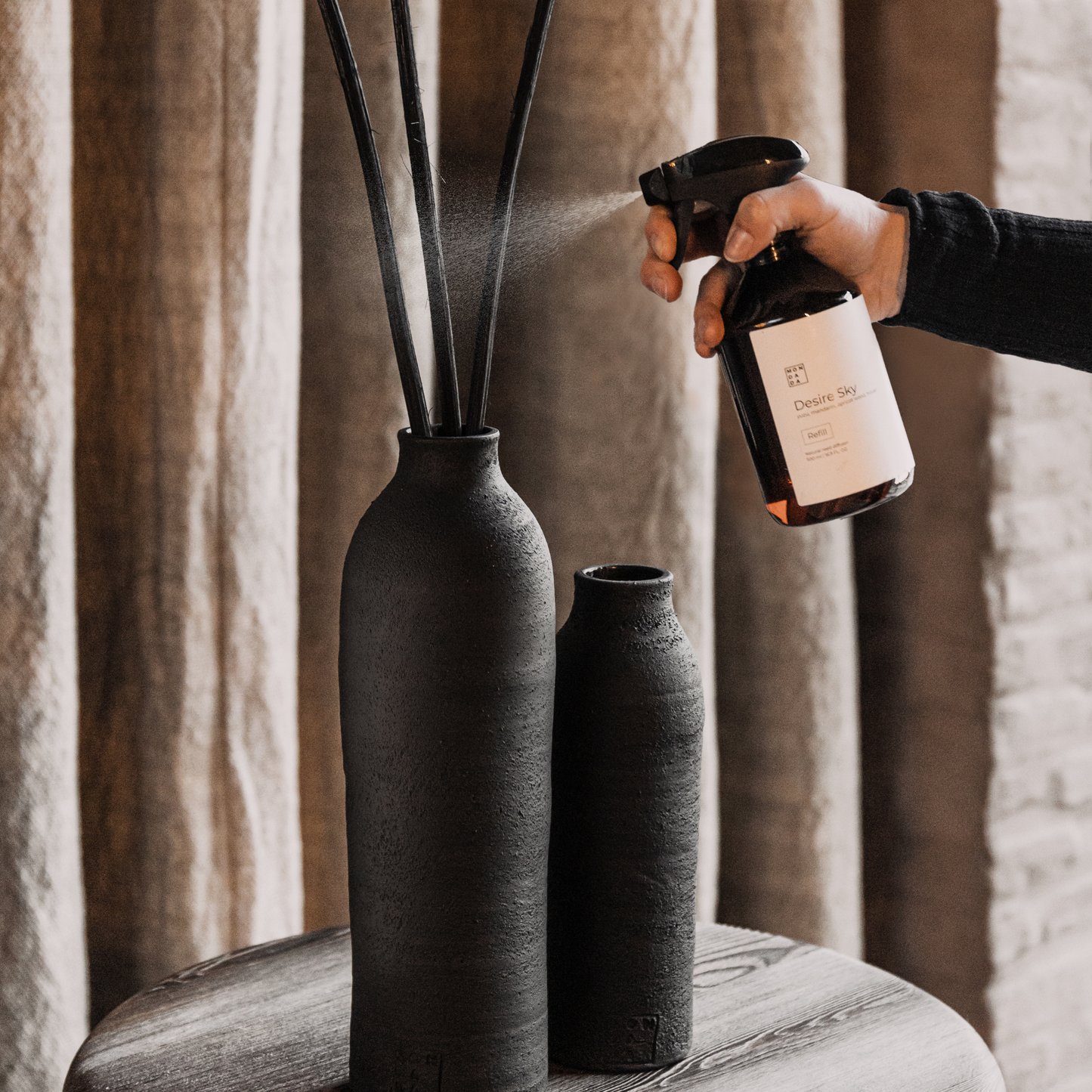 Terra vase medium - preto