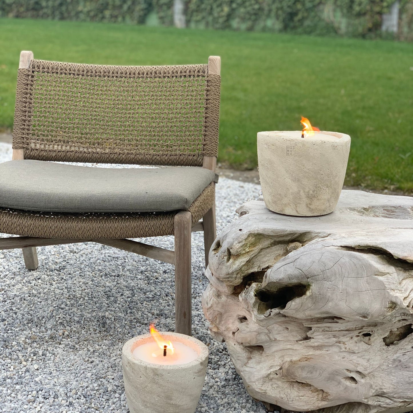 Urban Outdoor Garden Candle Medium + lid - Ecru