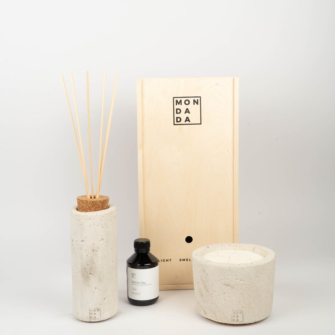 Urban Giftset Candle Small + Diffuser - Ecru